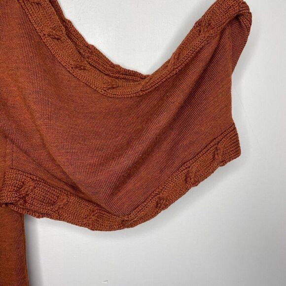 VICTOR GLEMAUD Sweater Womens Medium M Brown One Shoulder Cropped Wool - Picture 9 of 12